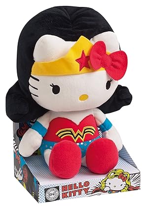 Hello Kitty - Plüschfigur „Wonder Woman“ DC Comics Super Heroes, 27 cm