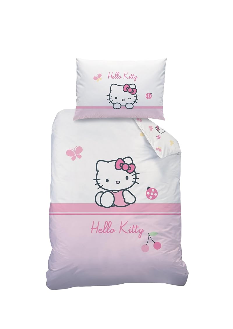 Hello Kitty Baby-Bettwäsche Coccinelle, Baumwolle Linon, 100 x 135 + 40 x 60 cm