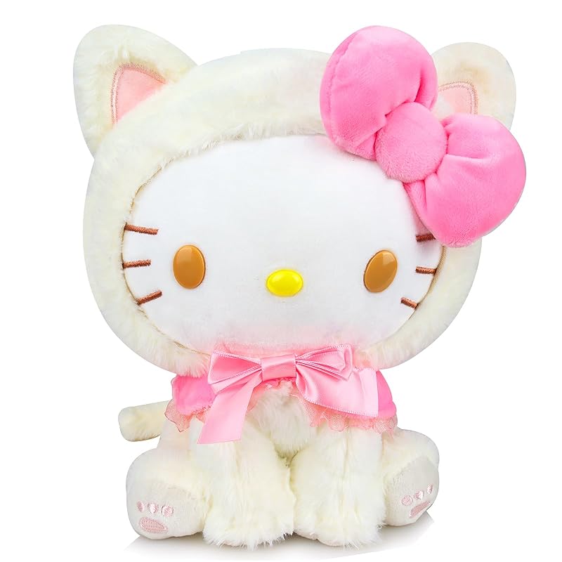 Hello Kitty Plüschtier Kuscheltier, Spielzeug, Plüschpuppe Mit Kurzem Plüsch - Waschbares Stofftier für Kinder