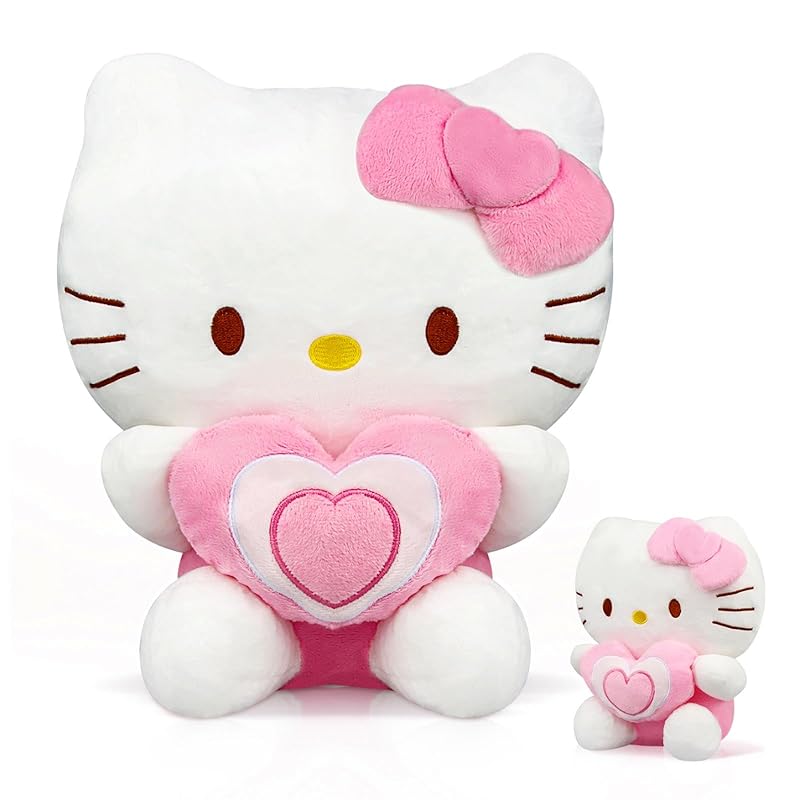 He-llo Kitty Plüsch, He-llo Kitty Plüschtier, 26cm He-llo Kitty Kuscheltier Spielzeug Puppe Kuscheltier Plüschfiguren Cartoon Charaktere Plüschpuppen Geschenke für Kinder Geburtstage