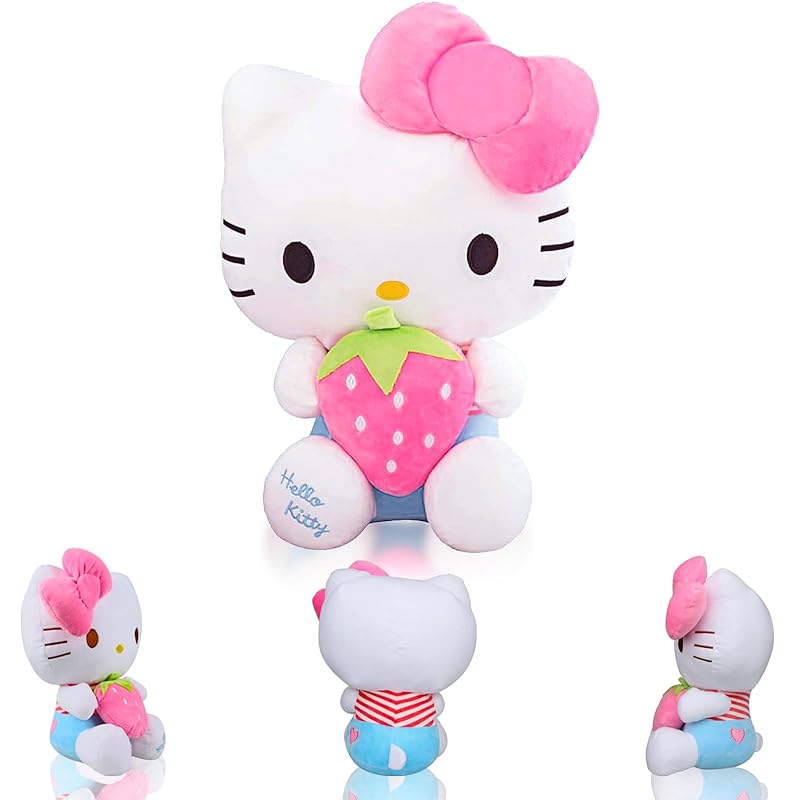 Hello-Kitty Kuscheltier, Plüschtier Katze, 30 cm Großes Hello-Kitty Plüschtier – Weich und Knuddelig, Kinder