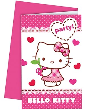 Hello Kitty - Einladungskarten mit Umschlägen