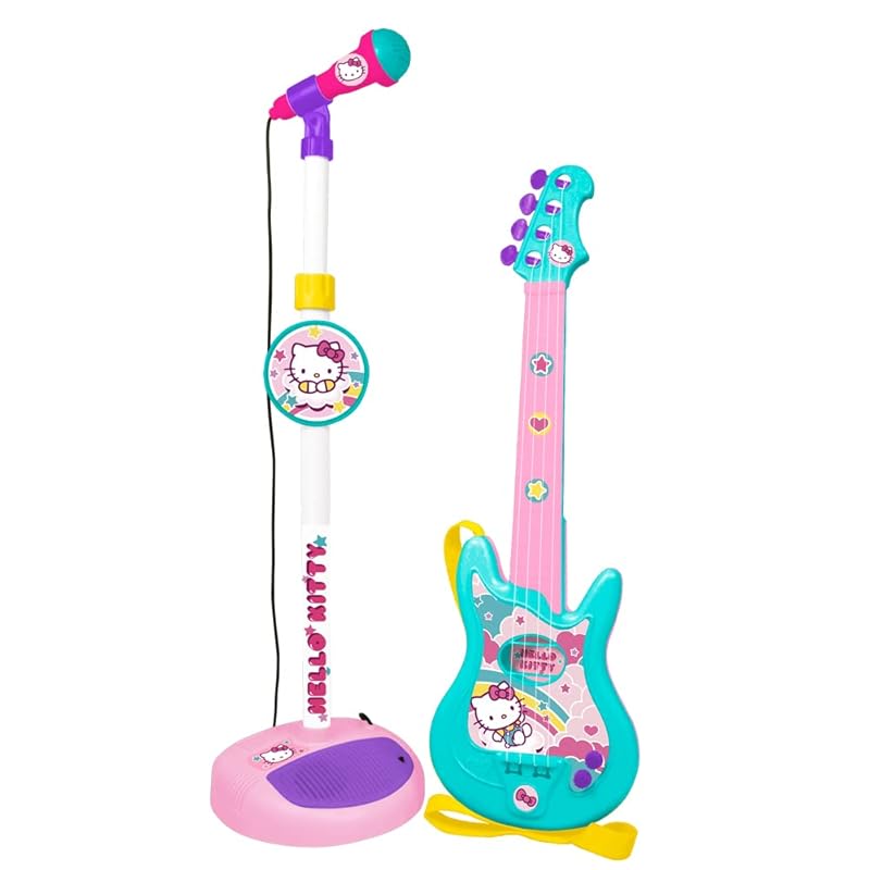 Hello Kitty Gitarre mit Standmikrofon