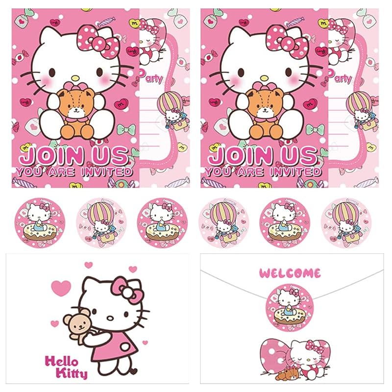 Hello Kitty - Einladungskarten Geburtstag 12 Stück